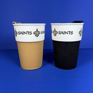 New Orleans Saints 12oz Ceramic Coffee Tumbler Cups Set Of 2 NFL